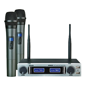 Microfone Uhf Sem Fio Vokal Vlr502