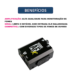 Amplificador Fone de Ouvido AFX XLR Preto Santo Angelo
