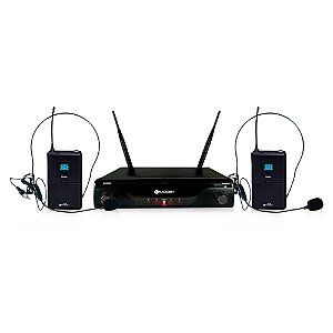 Microfone Profissional Headset Duplo Sem Fio K412h - Kadosh