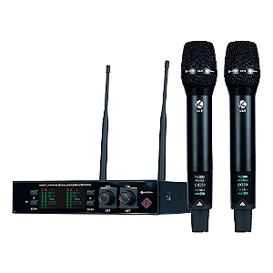 Microfone Profissional de Mão Duplo Sem Fio K492MR - KADOSH