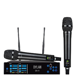 Microfone Sem Fio Uhf Duplo Dylan Qs-5