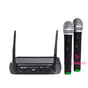 Microfone Profissional Duplo de Mão Sem Fio LM-258U - LEXSEN