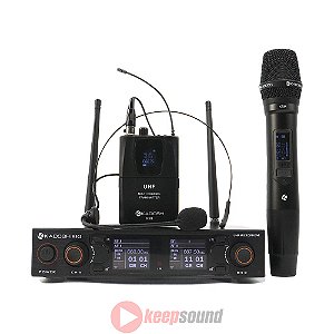 Microfone Duplo Profissional de Mão | Headset Sem fio K502C - KADOSH