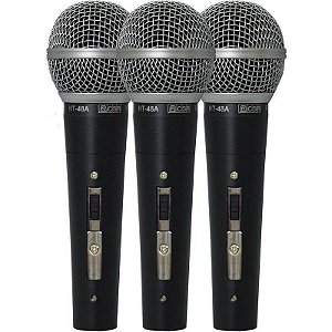 kit 3 Microfones Com Fio De Mão Dinâmico 48-3 - CSR