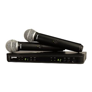 Microfone Duplo De Mão Sem Fio Blx288br/pga58 - Shure