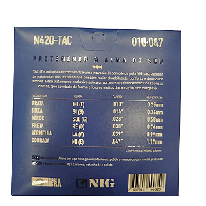 Enc. Violao Aco/prateada-.10 /.47 - 6 Cordas - Tac