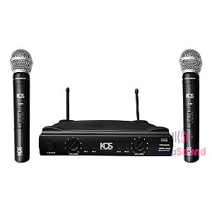 Microfone Profissional de Mão Duplo Sem Fio KDS-W 382M - KDS