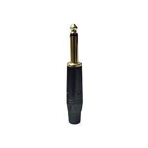 Conector P10 Mono Dourado Cs503 Bk - Custom Sound