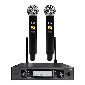 Microfone Profissional de Mão Duplo Sem fio SK-M58D - SKYPIX