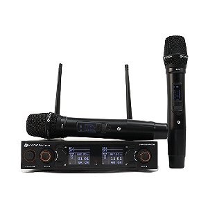 Microfone Profissional de Mão Duplo Sem Fio K502M - KADOSH
