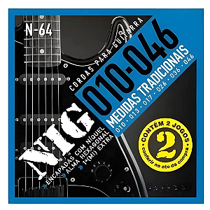 Encordoamento Duplo N64 Guitarra 010/042 Tradicional Nig