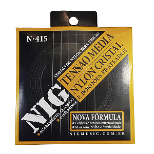Encordoamento Violão Nylon N415 Cristal Metal Média