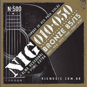 Encordoamento Violão Aço Bronze N500 - 010/.050-6 Cordas Nig