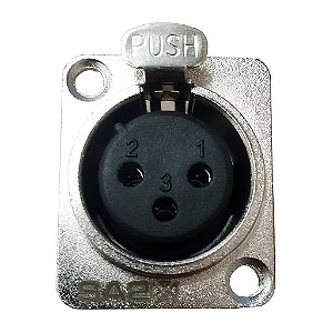 Conector XLR Fêmea Painel SA2X - SANTO ANGELO