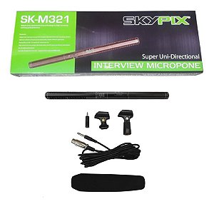 Microfone Com Fio Shotgun Super Unidirecional SK-M321 - SKYPIX
