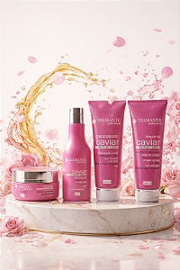 Kit Hidratação Caviar com Shampoo, Condicionador, Leave-In e Máscara
