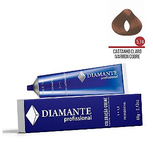 Coloração Diamante 5.74 - Castanho Claro Marrom Cobre 60 g