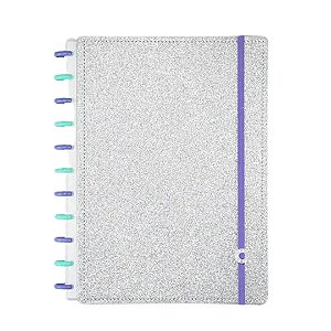 CADERNO INTELIGENTE LETS GLITTER SILVER 2.0 - GRANDE