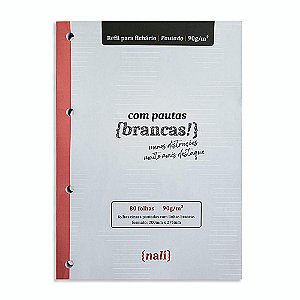 Bloco P/ Fichário Linhas Brancas A4 Pautado Nali