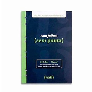 Bloco P/ Fichario Branco Colegial/B5 Sem Pauta Nalí