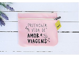 Estojo Porta Voucher Preencher a Vida / Amor e Viagens Papelote