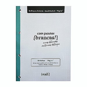 Bloco P/ Fichário Linhas Brancas A4 Quadriculado Nali