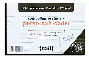Fichas Nalí Preta Pautada 4x6 120g Com 40 Folhas