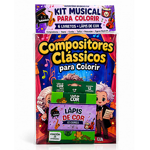 Kit 6 Livretos para colorir + Caixa Lápis de Cor