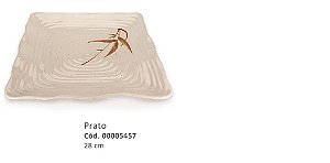 Prato Quadrado Bamboo Bege