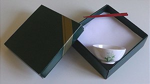 Conjunto Tigela Bambu Verde - melanina com caixa e hashi