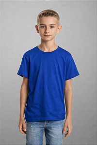 Camiseta Infantil Azul Royal 100% Poliéster