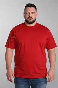 Camiseta Masculina Plus Size Vermelha 100% Poliéster