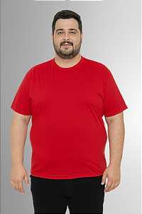 Camiseta Plus Size Vermelha 100% Poliéster