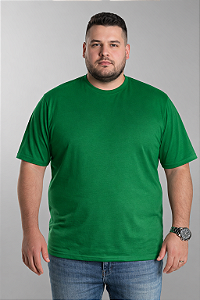 Camiseta Masculina Plus Size Verde Bandeira 100% Poliéster