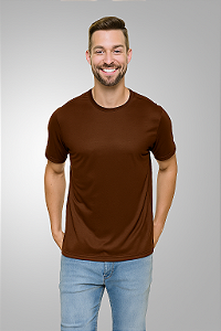 Camiseta PV Malha Fria Marrom Mocca Mousse