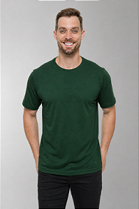 Camiseta Masculina 100% Poliéster Verde Militar