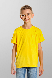 Camiseta Infantil Amarela 100% poliéster