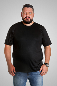 Camiseta Plus Size Preta 100% Poliéster