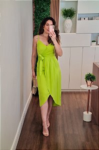 Vestido midi amarração