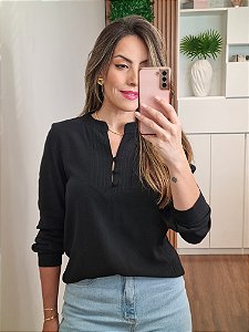 Bata pesponto manga longa
