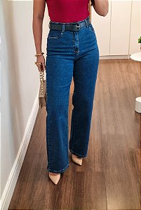Calça wide leg escura