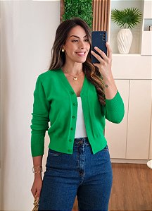 Cardigan tricô verde