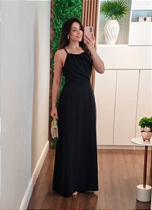 Vestido longo amarração preto