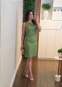 Vestido tubinho linho verde