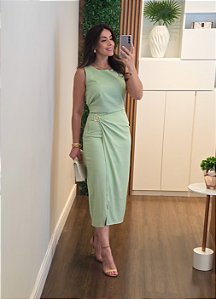 Conjunto linho fivela verde