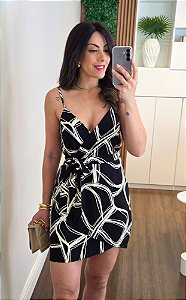 Vestido transpasse preto