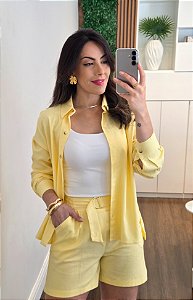 Camisa viscolinho amarela