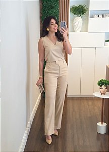 Conjunto linho regata e calça