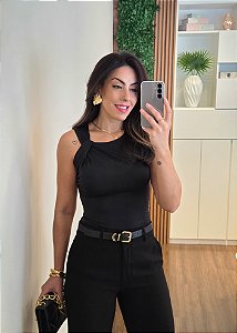 Regata detalhe torcido preto