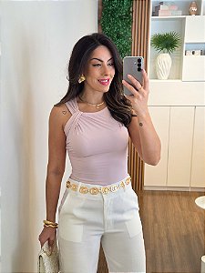 Regata detalhe torcido rose